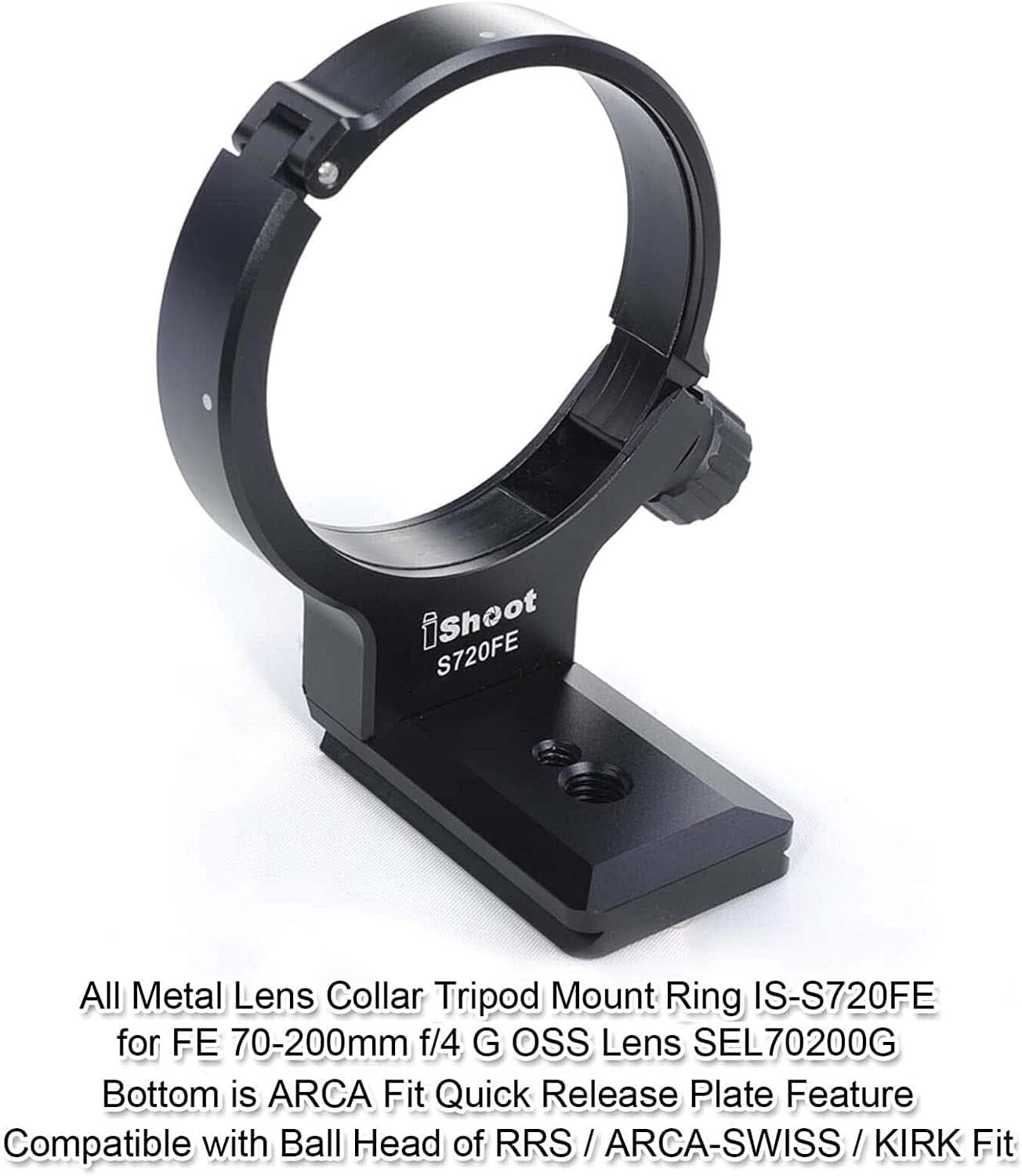 Tripod Mount Ring Lens Collar Compatible with Sony FE 70-200mm f/4 G OSS Lens SEL70200G, Lens Support Holder Bracket Bottom is Arca-Swiss Fit Quick Release Plate Feature Dovetail Groove