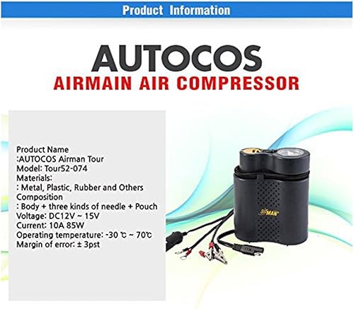 Miniatura 3 de Airman Tour52-074 portátil Dc 12v auto coche motocicleta bomba neumático inflador mini compresor