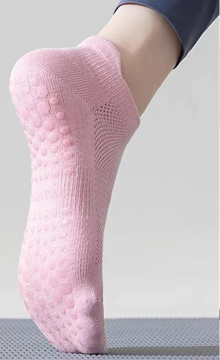 3 Pairs Pilates Socks for Women Silicone Anti Slip Grips Sole Cotton Floor Sock for Training Yoga Dance Workout - Image 9
