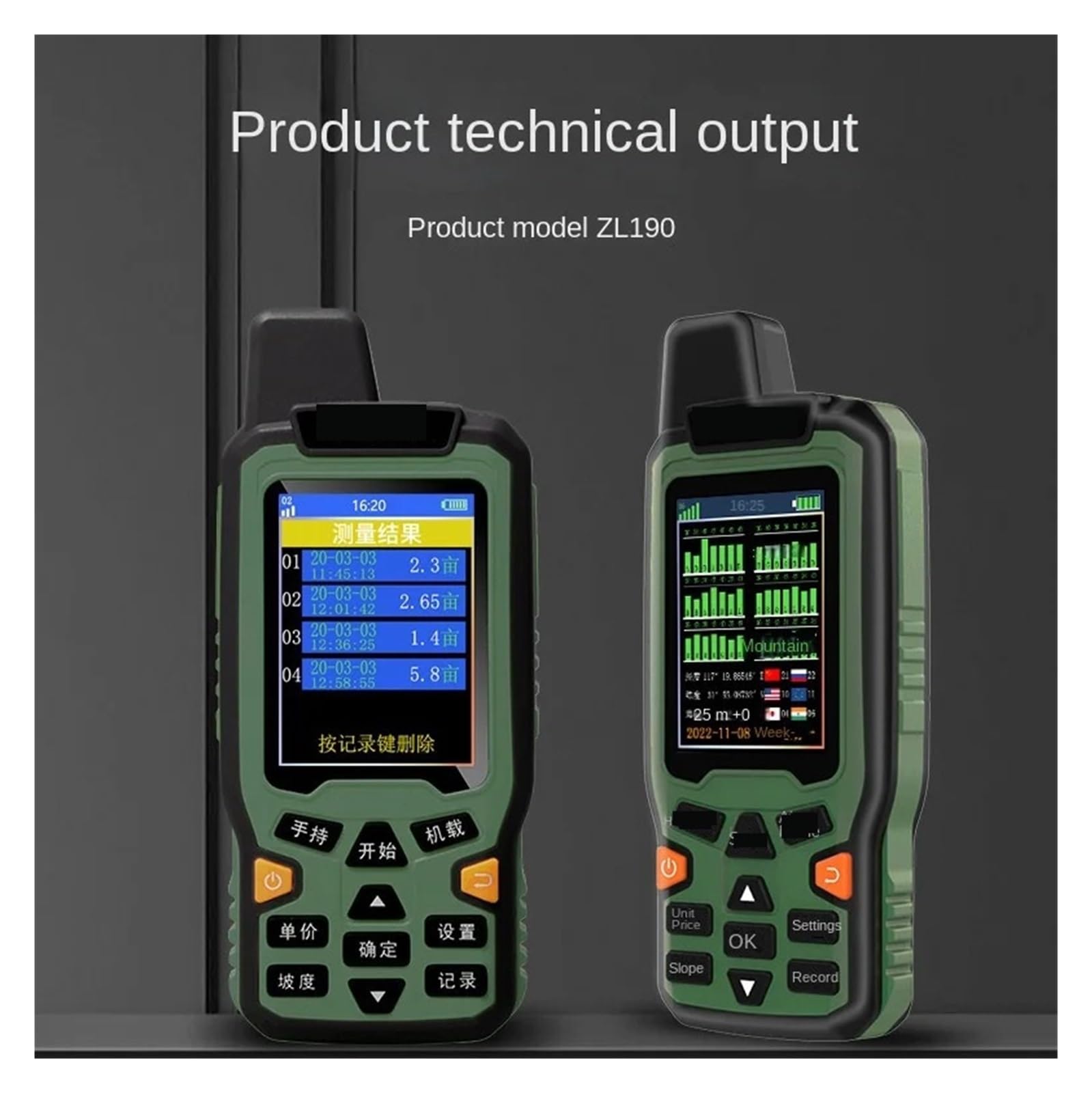 Navigatore GPS Portatile Da Esterno ZL-190 Mu Ad Alta Precisione A 6 Stelle Indicatore Di Posizione E Coordinate Misuratore Di Acri Dispositivo Land Mu