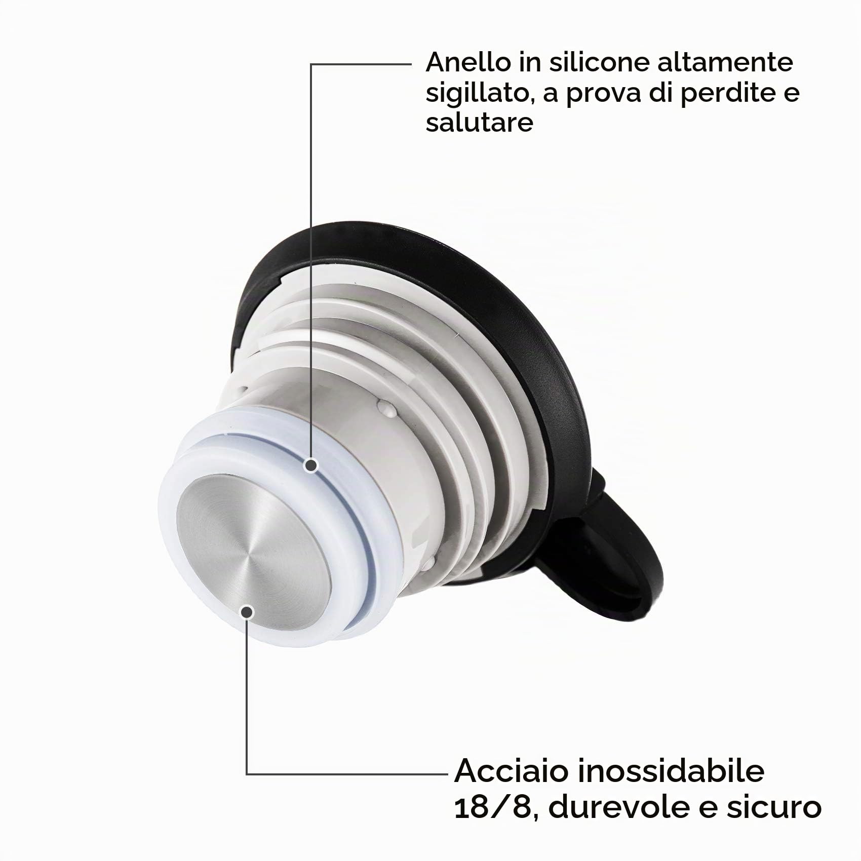 Tiken 1.5L Caraffa Termica per il Caffè da, Brocca Isolante in Acciaio Inossidabile per il Caffè, Tè e altre Bevande Calde e Fredde