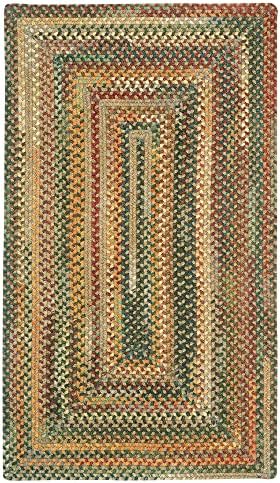Capel American Heritage Tan Multi 0' 24" X 0' 36" Concentric Rectangle Braided Rug