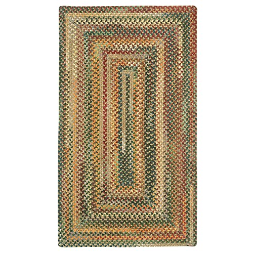 Capel American Heritage Tan Multi 0' 24" X 0' 36" Concentric Rectangle Braided Rug #TOP3