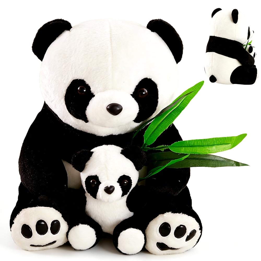 Spiritzohic Panda Plush Toy, Panda Stuffed Animal Toys Soft Cuddly Plushie Stuffed Animal Doll Plushie Doll Soft Hugging Pillow Gift for Birthday, Carnival