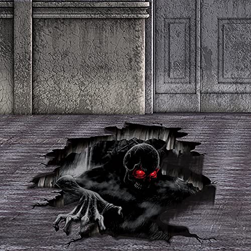 Halloween Wall Decor 3D Ghost Hand Floor Wall Ceiling Stickers Peel And Stick Skeleton Wall Decals Horror Halloween Zombie Art Murals Window Clings Bar Pub Party Halloween Decorations For Home #TOP2