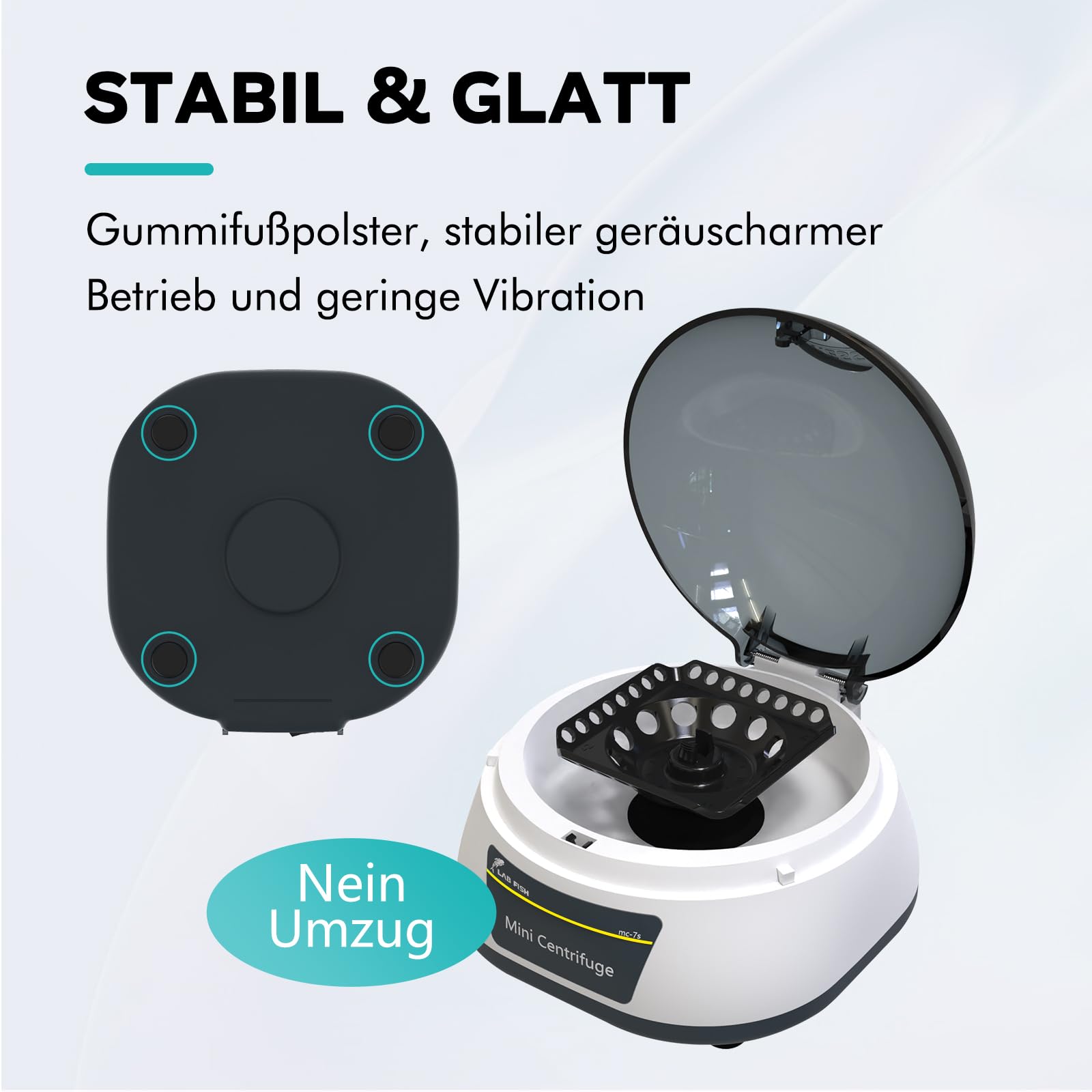 LABFISH Mini-Zentrifuge 7000 RPM,3286 x g RCF,Labor Tisch-Mikrozentrifuge mit 3-in1 Rotor für 12 wissenschaftliche Zentrifugenröhrchen mit 0,2/0,5/1,5/2ml Fassungsvermögen und 32×0,2ml PCR-Streifen