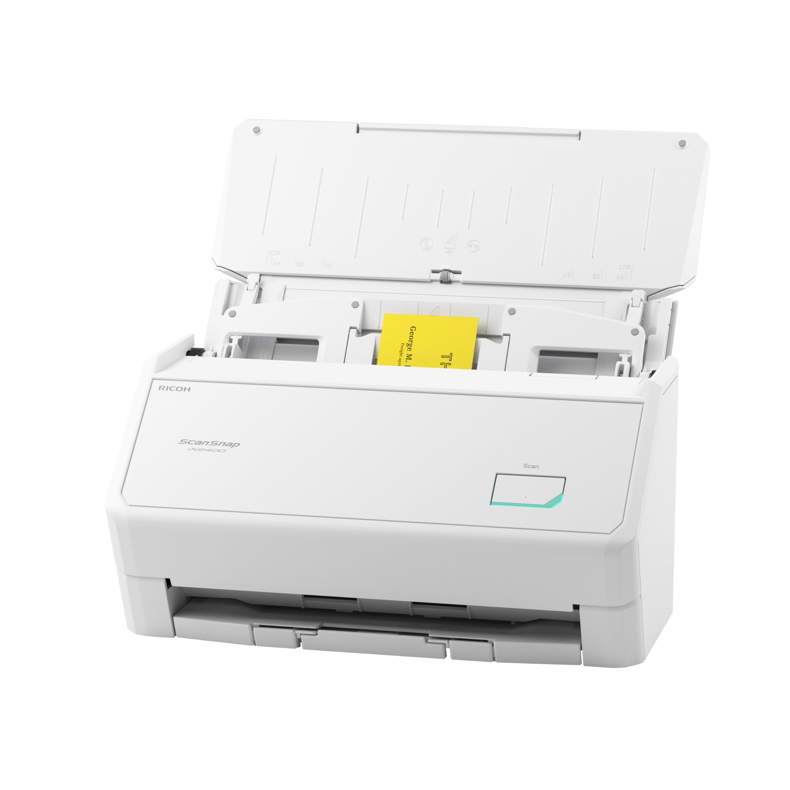 ScanSnap iX2400 A4 Document Scanner (White) – Includes Kofax Power PDF 4.0 Software – 45ppm Duplex, Automatic Document Feeder, USB 3.2, High-Resolution Office Scanner