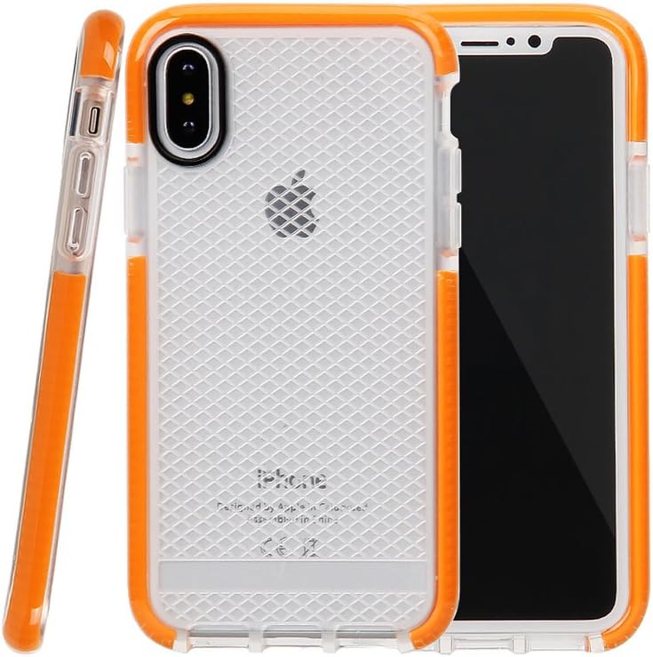 IPhone X Case, IPhone 10 Case, DBEAZZT [Unique Inner Layer Design] Translucent Soft Fit Bumper Case [Shock Absorption Flexible TPU + Anti Scratch Back] Protective Shell Cover for Apple IPhone X/IPhone 10 (5.8 inches) (Orange)