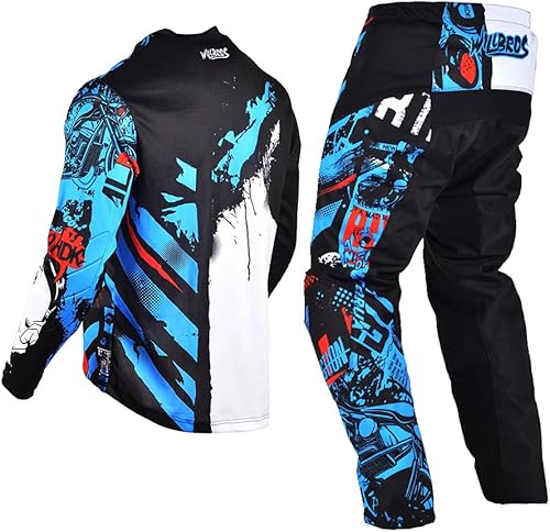 Miniatura 7 de Conjunto de pantalón de jersey juvenil para niños, conjunto de equipo de motocross MX para niños, traje de carreras todoterreno MTB ATV motocicleta