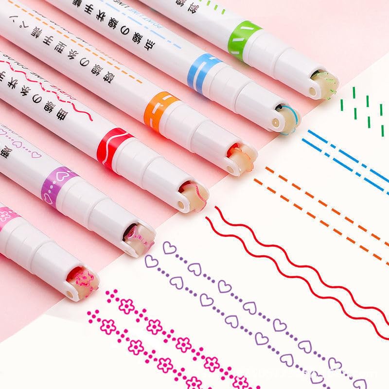 Yqhugbc Curve Highlighter Pen Set, Curve Highlighter Pen, Curved Pens de Colores Resaltador de Curvas para álbumes de Recortes, Diarios, Notas, planificador, Calendario, Oficina