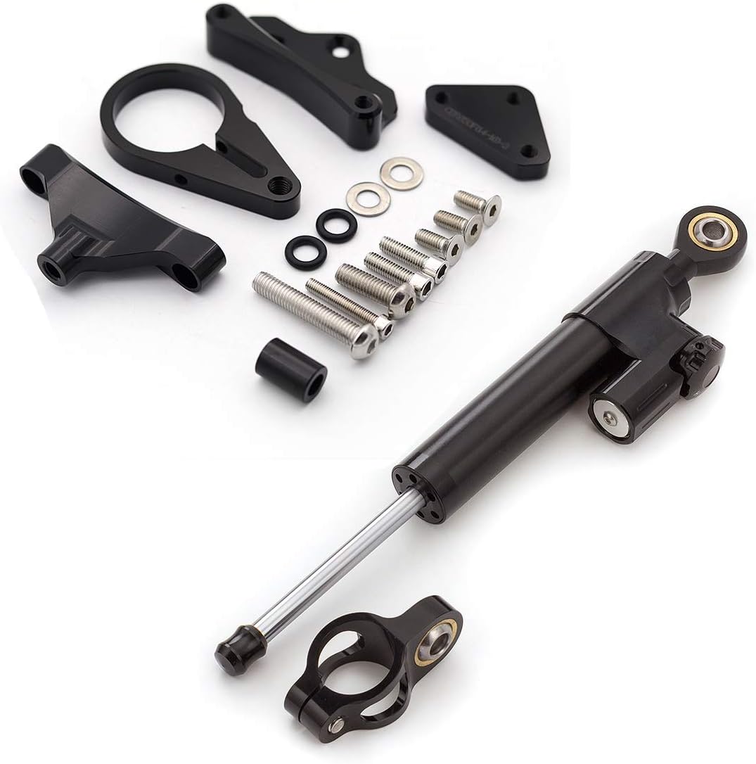 Motorcycle Adjustable Steering Damper Stabilizer Buffer Control Bar With Mounting Bracket Kit Compatible with CBR650F 2014-2020
