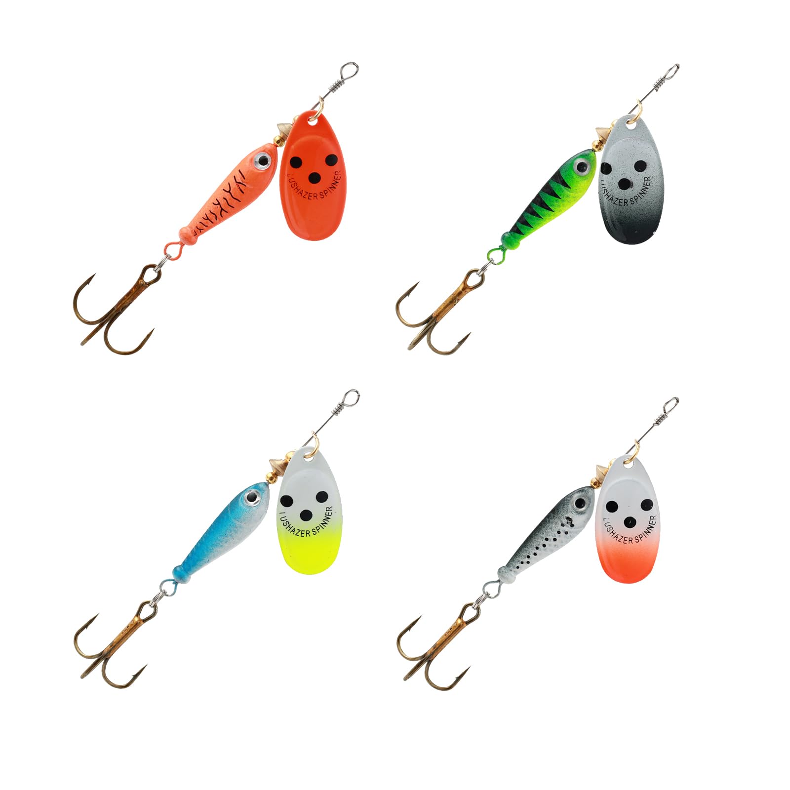 4 PCS Fishing Lure Spinner Baits Kit,Top Water Bass Fishing Lures