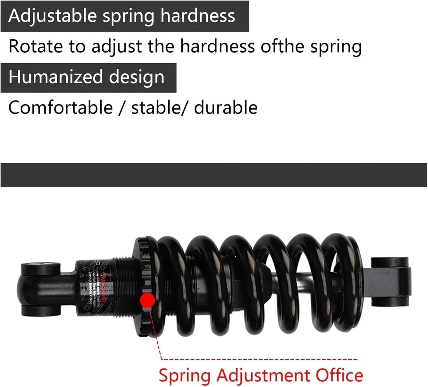Rear Shocks Bike Suspension Coil Spring, Rear Shock Absorber, 125mm, 150mm, 165mm, 190mm Estable(150mm 650 Lbs)