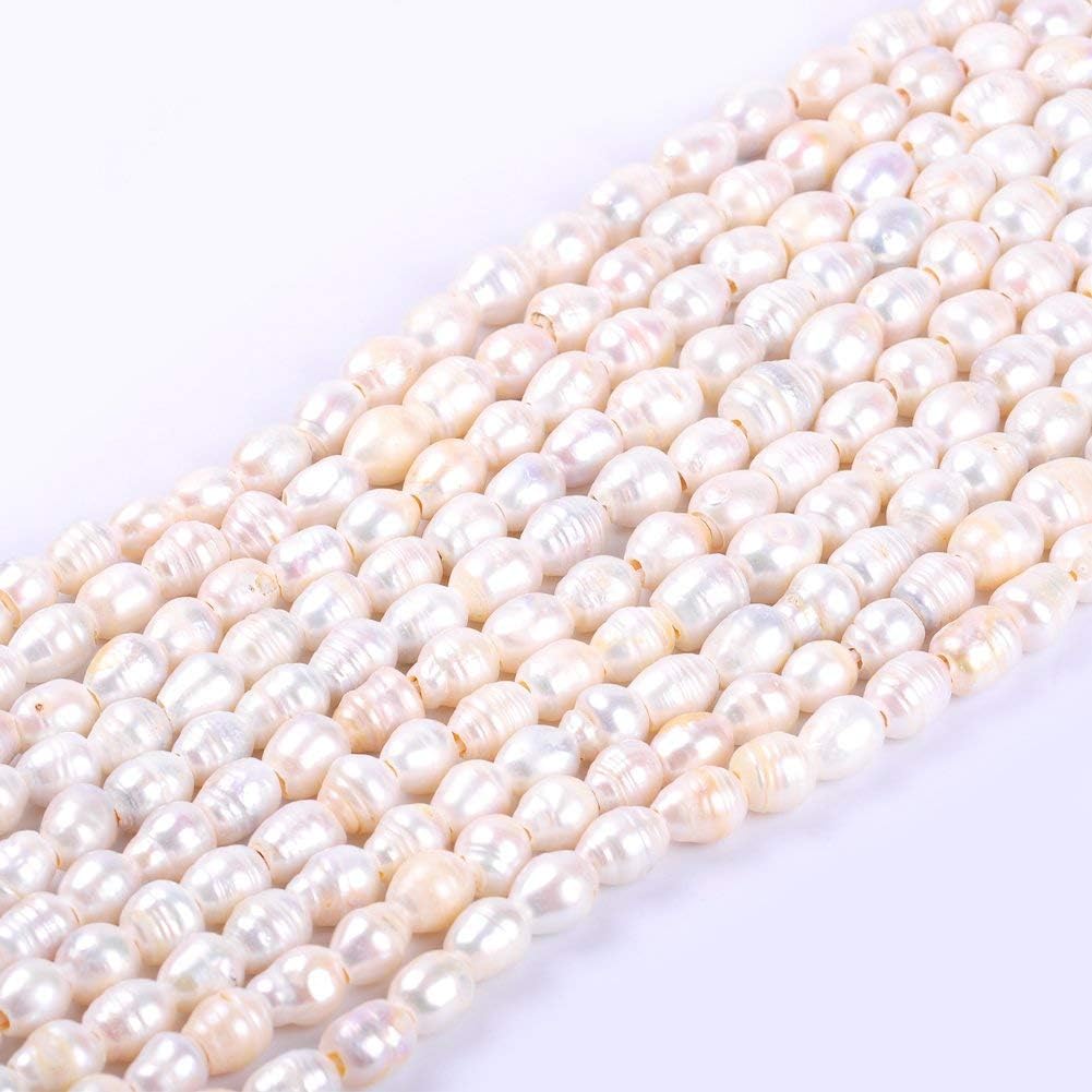 Ruilong AA+ Oval Rice Shape Natural Freshwater Pearl Beads for Jewelry Making (12-13MM)