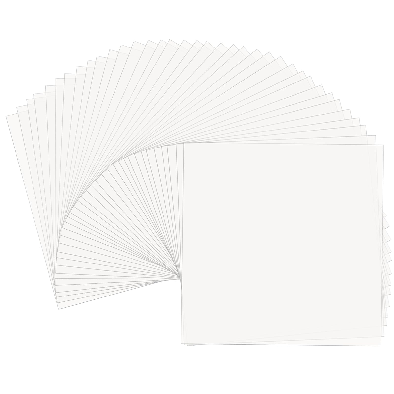 ZEONHAK 50 Pcs 10 Mil Blank Stencil Sheets,0.25mm x 30cm Square Translucent Stencil Material Sheet for Stencils Crafts