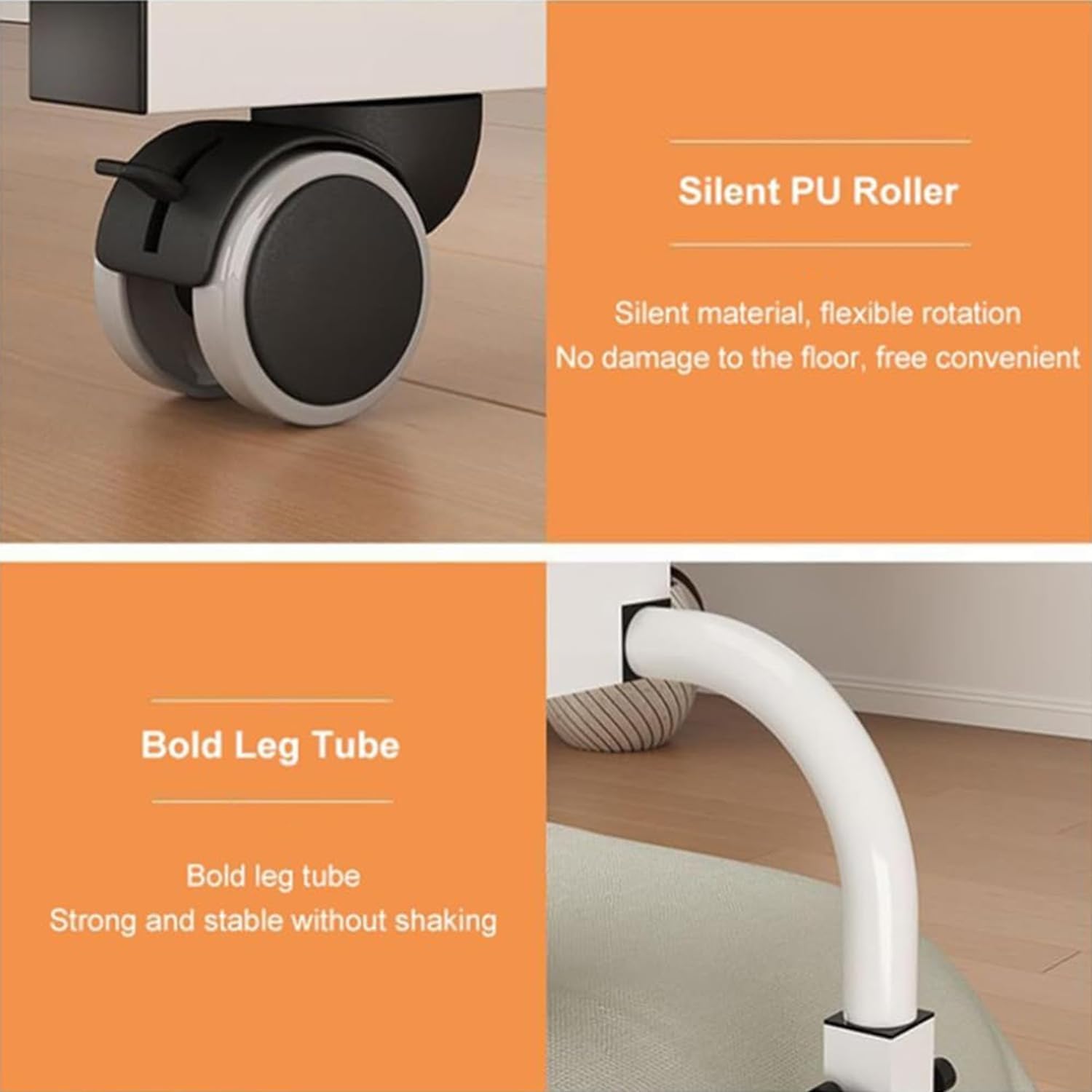 Mesa para colocar sobre la cama, carrito ajustable para computadora, resistente, diseño giratorio, para dormitorio, sala de estar, oficina, 65-95 cm de alto