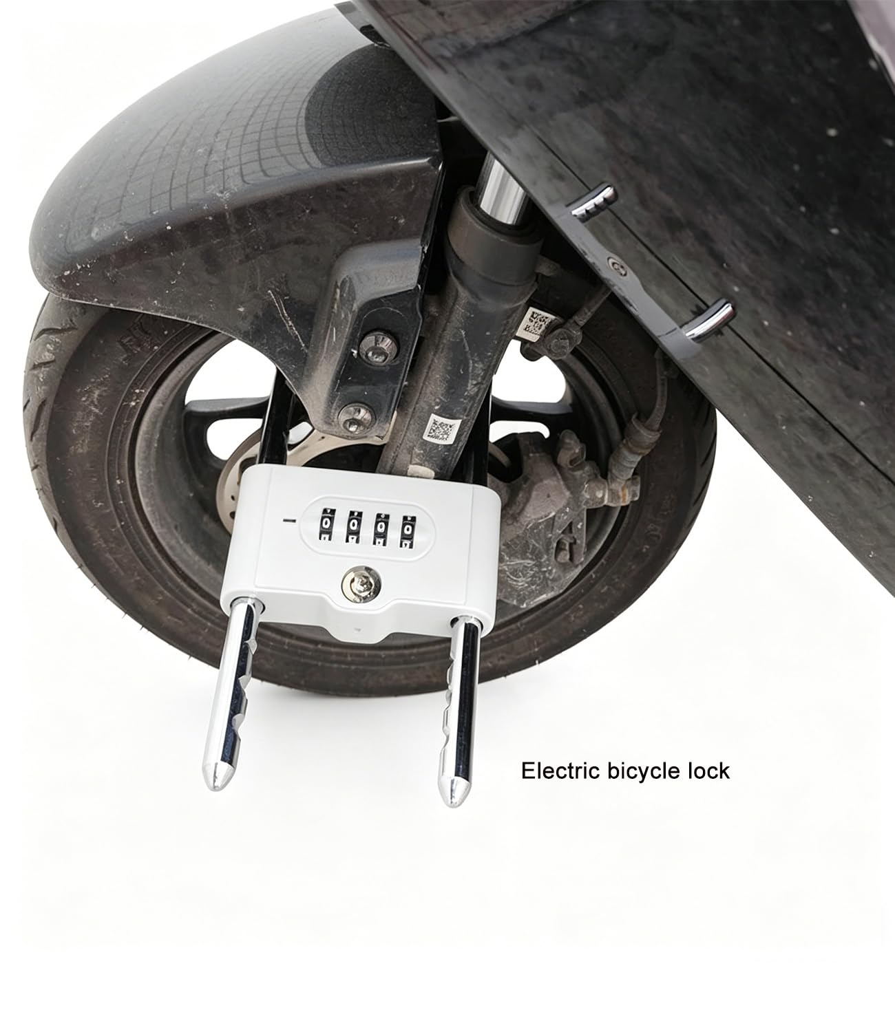 Cerradura en U de combinación de grillete largo, cerradura de seguridad de doble puerta, código de 4 dígitos con anulación de llave, cerradura de seguridad resistente para bicicleta, bicicleta