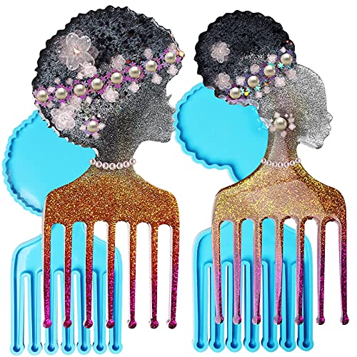 Hair Pick Mold for Resin - Resin Afro Comb Mould, Crystal Comb Molds Craft Making Handmade Tools Hair Comb Mould for DIY Comb Making