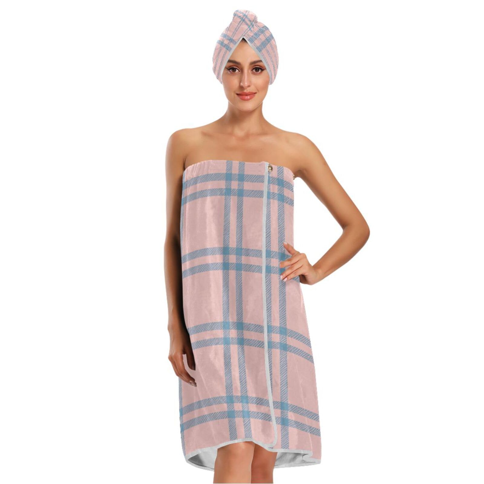 Lot de 3 serviettes pour femme - Fermeture réglable - Séchage rapide - Pour (utilisateur) (scénario), peignoir + séchage des cheveux + bandeau