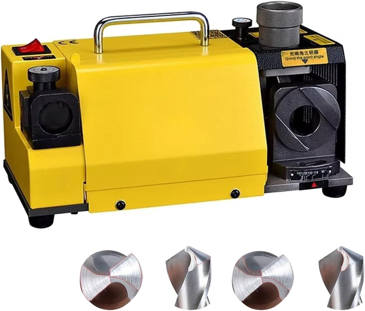 Portable drill bit sharpener, end mill sharpener 3-13 mm, tip angle adjustable from 95° to 145°, high precision sharpener(20G)