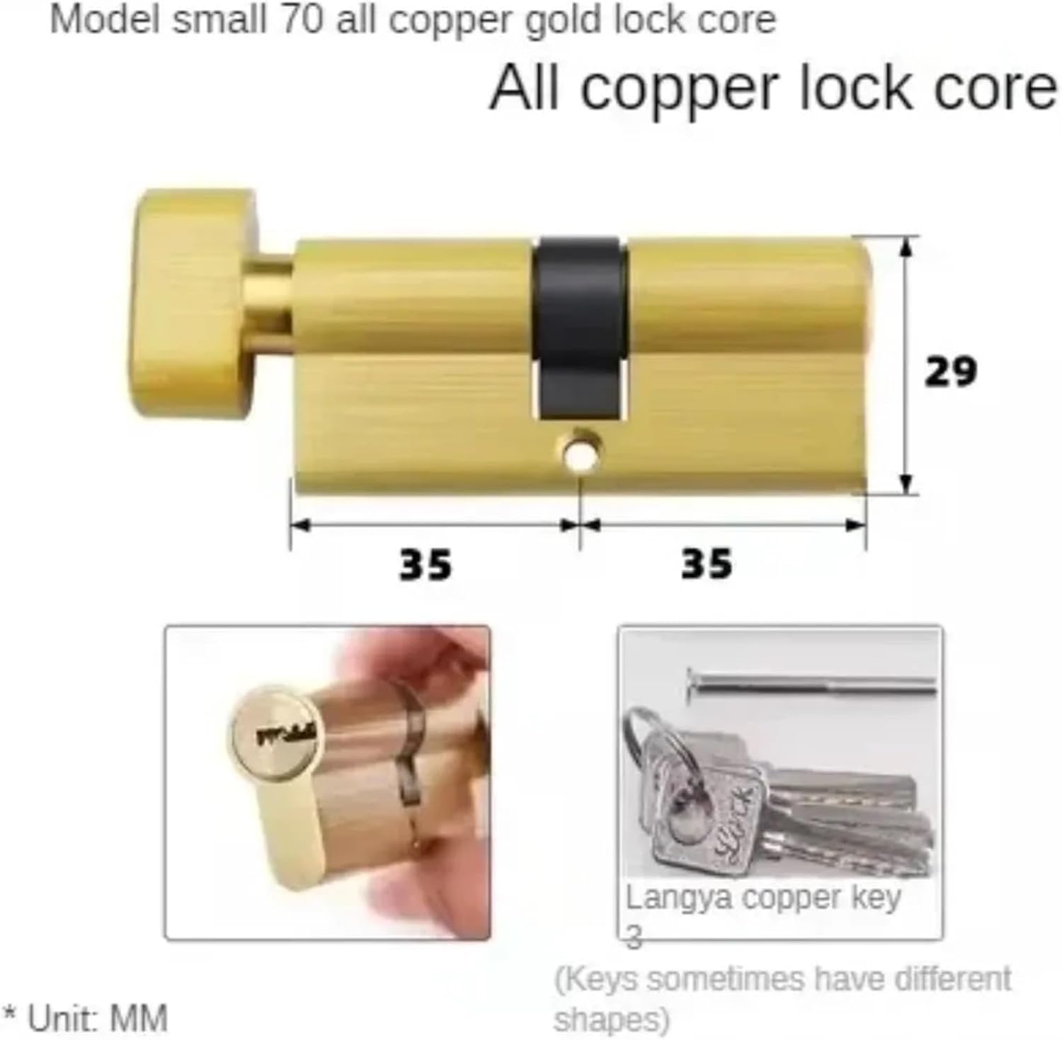 European Double Lock Cylinder 40-150MM Lock Cylinder Indoor Door Locks at The Entrance(Type19)