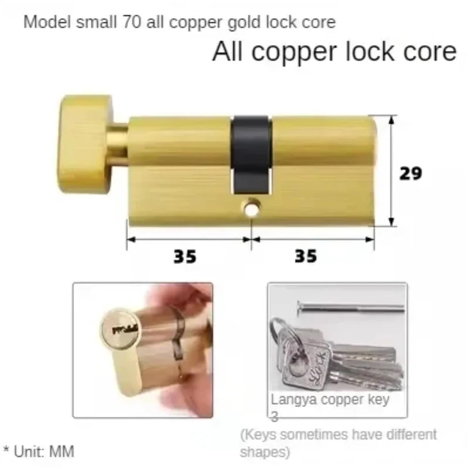 40-150MM Lock Cylinder Indoor Door Locks at The Entrance for Doors(Type7)
