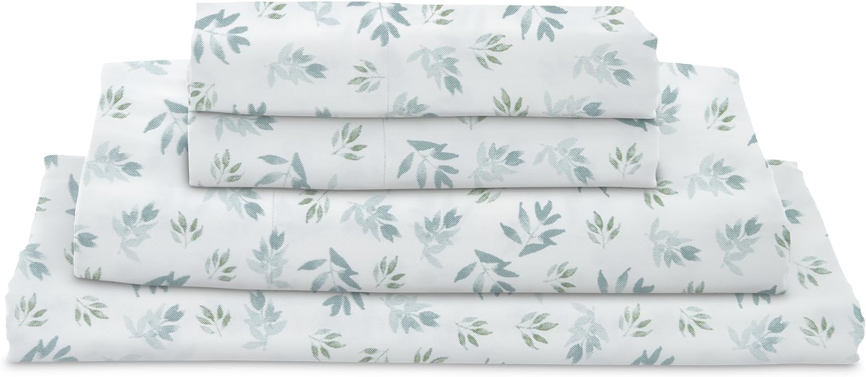 MyPillow Giza Dreams Bed Sheets, 100% Certified Giza Egyptian Cotton, Deep Pocket, Sateen Weave [Twin, Blue Green Floral]