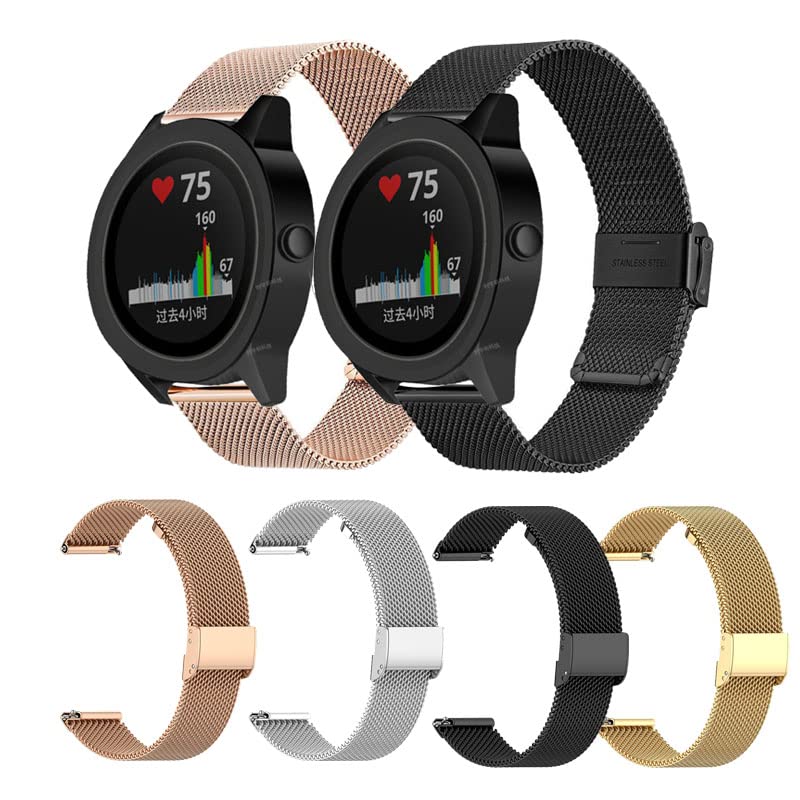 Correa de metal para Garmin Vivoactive 4 pulsera robusta de acero pulido 2