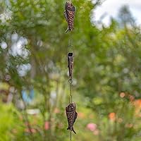 Vista 17 de Zaer Ltd. Cadenas de lluvia colgantes ornamentadas (acabado de bronce, colmenas de abejorros)