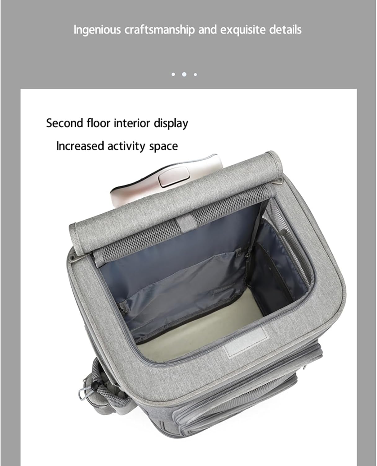 Extra Large Double Compartment Pet Backpack for 2 Cats, Large Capacity, Ventilated, with Removable Wheels and Telescopic Handle, Suitable for Small and Medium Dogs and Cats (Black)