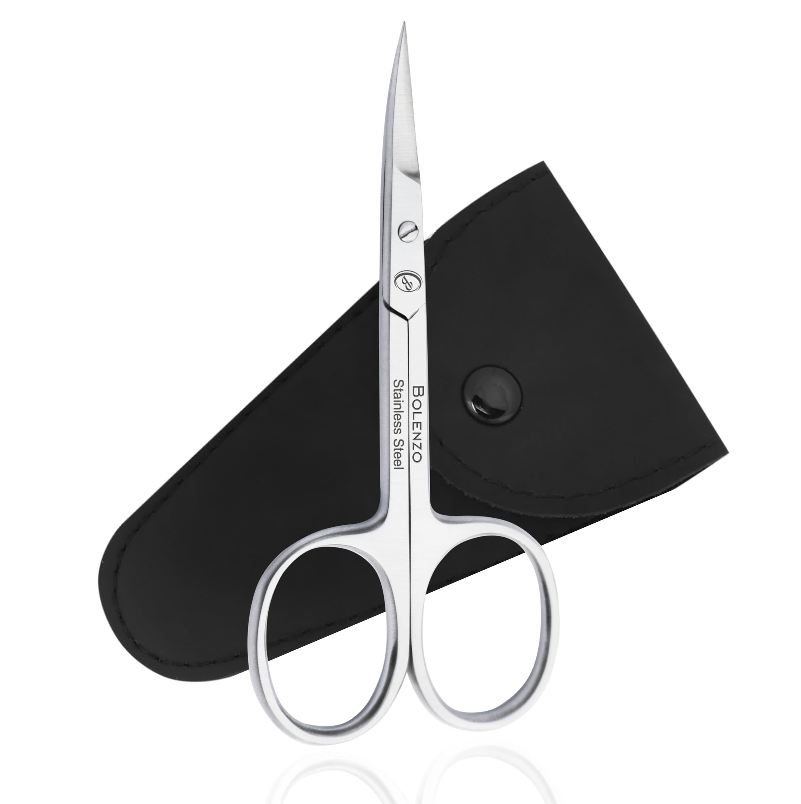 Cuticle Scissors Extra Fine Curved - Professional High Carbon Steel Small Grooming Scissors for Nails, Eyebrows, Mustache, Beard, Dry Skin, Eyelash -