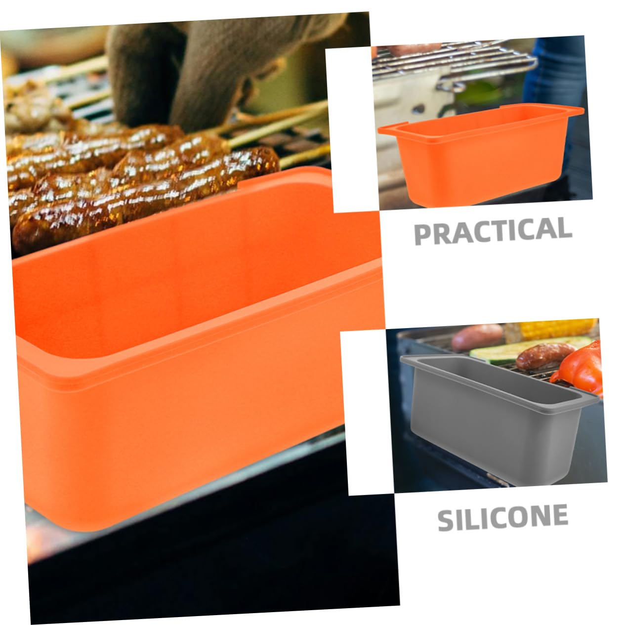 INOOMP 2pcs BBQ Grease Cup Liner Silicone Grease Trap for Grill Reusable Camping Accessory Heat Resistant Liner