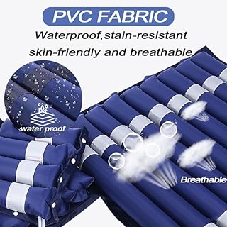 Allargare Materasso Antidecubito Per Anziani,Materasso A Pressione Alternata Con Pompa Silenziosa,Impermeabile Materasso Ad Aria In Pvc Medicale Per La Prevenzione Di Piaghe,Blu Navy,200x120cm