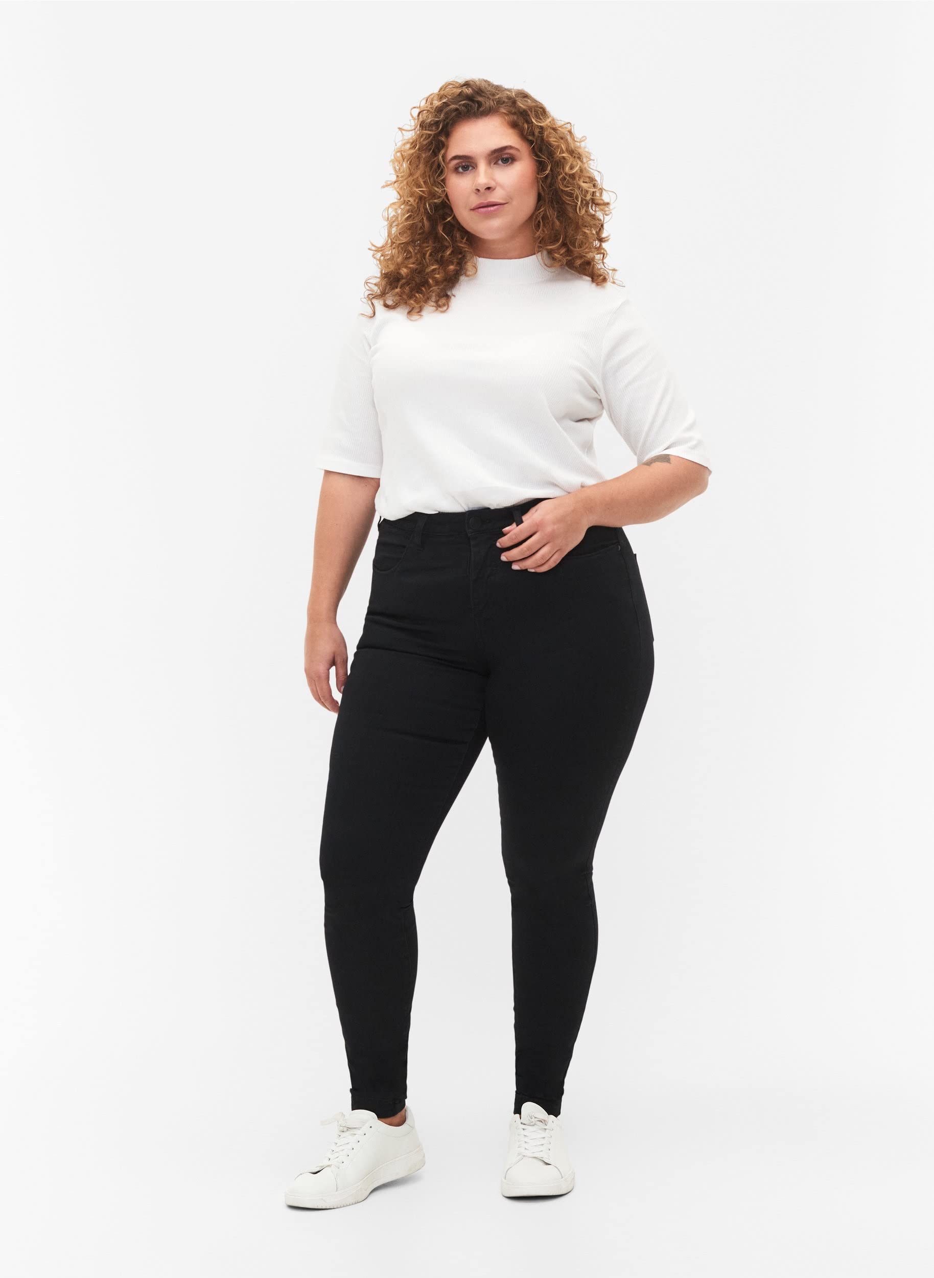 Zizzi Amy Skinny Jeans Damen Große Größen - High Waist - Slim Fit - Bequeme Hose aus Baumwollmischung mit Stretch-Anteil - Plus Size Damenjeans Größe 42-60