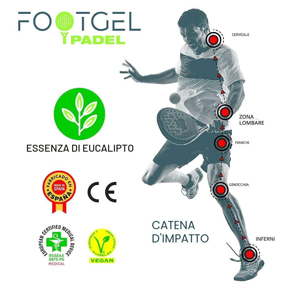 Solette Padel | Solette in Gel Uomo/Donna Traspiranti e Confortevoli | Plantare Sportivo Padel Stabilizzanti, Aiutano a Prevenire Fastidi a Piedi, Ginocchia e Zona Lombare | Taglie 39-42
