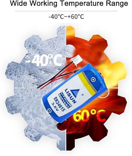 Miniatura 4 de STEPMAX Batería de litio de tamaño D 3.6V ER34615 con alta capacidad 19000mAh con enchufe (2 unidades)