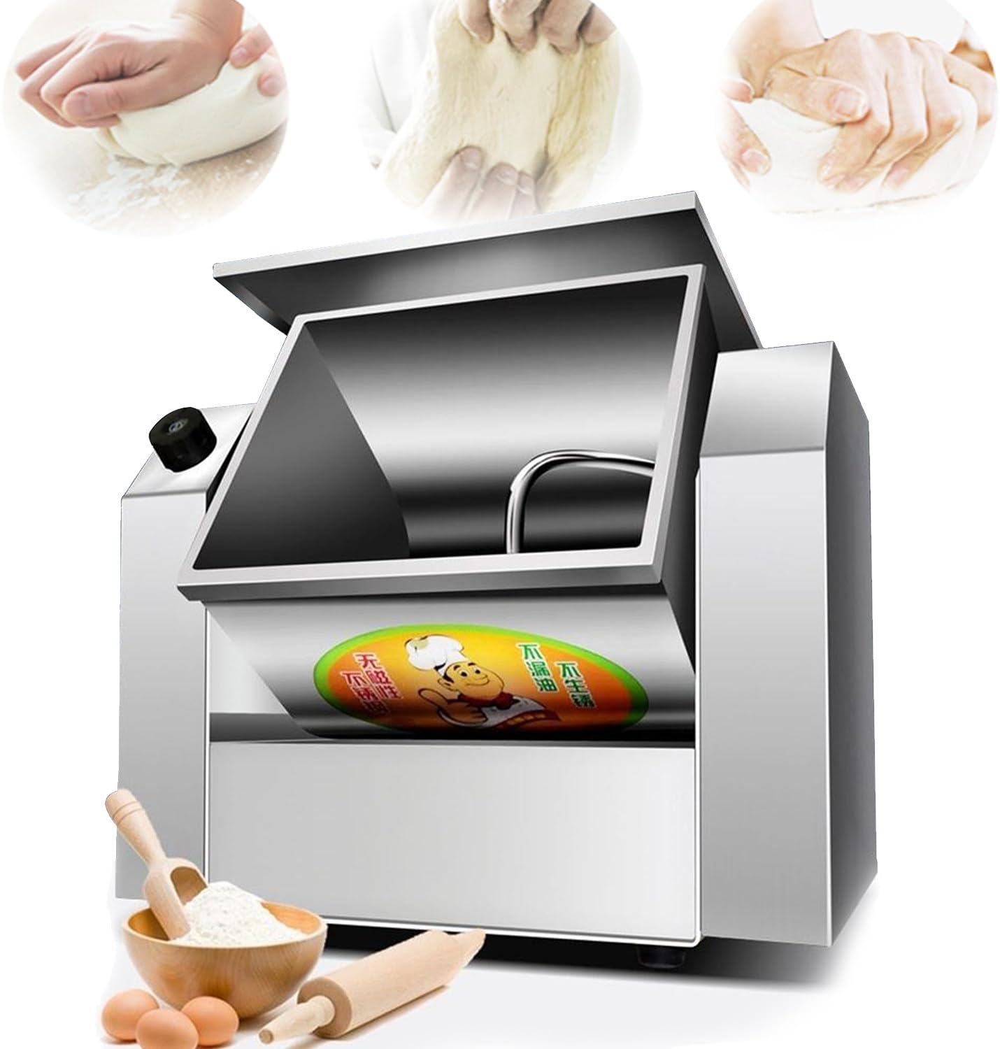 GLJTUO mixers for baking Dough Mixer Stand Mixer Commercial Bakery Commercial,Heavy Duty Stand Mixer,Electric Dough Blender,Dough Kneading Machine with 90 Degree Tilt & Timer In,7kg