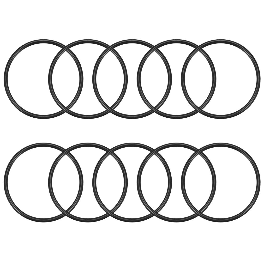 uxcell Nitrile Rubber O-Rings, 49mm OD 44.2mm ID 2.4mm Width, Metric Sealing Gasket, Pack of 10