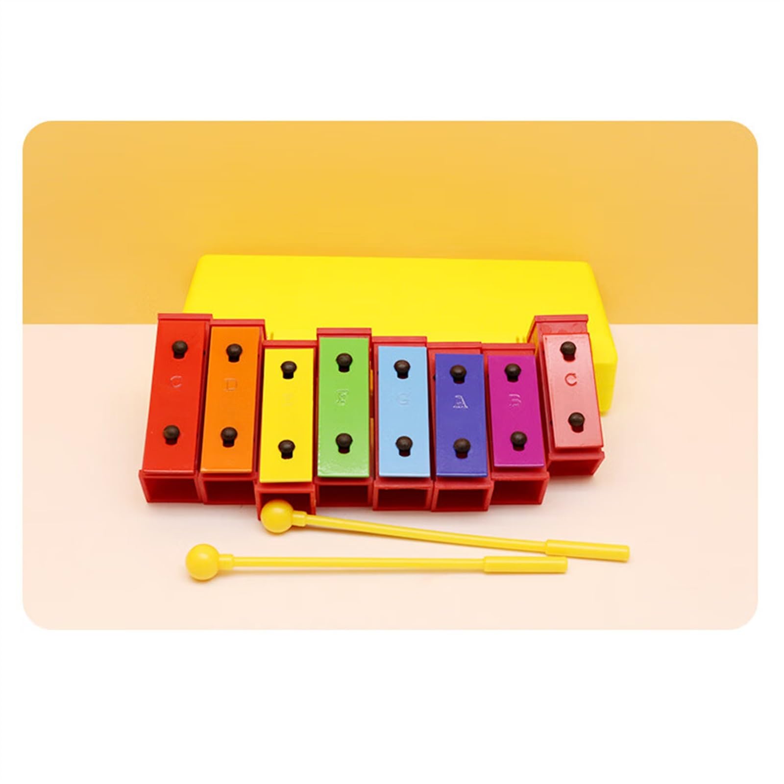 Strumento musicale Glockenspiel con piastra in alluminio colorato a 8 toni con custodia in plastica Glockenspiel Strumento A Percussione