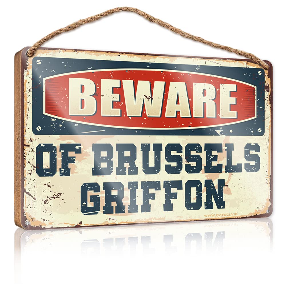 YYHLEH Hanging Decor Wood Beware Of Brussels Griffon Wooden Sign(20X30CM)