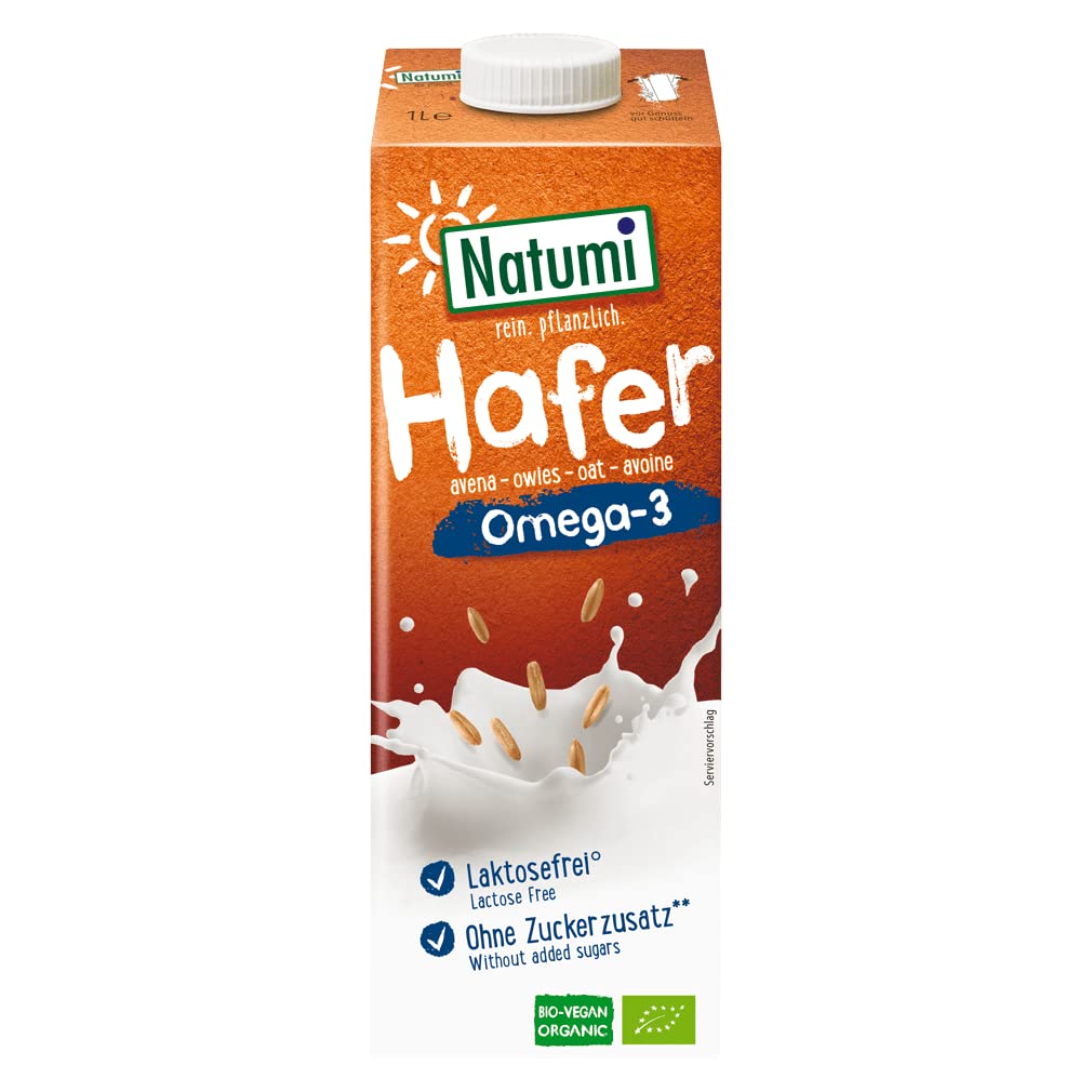 Natumi Bio Hafer Omega-3 Drink Laktosefrei Pflanzlich 8er Spar Pack (8 x 1l)