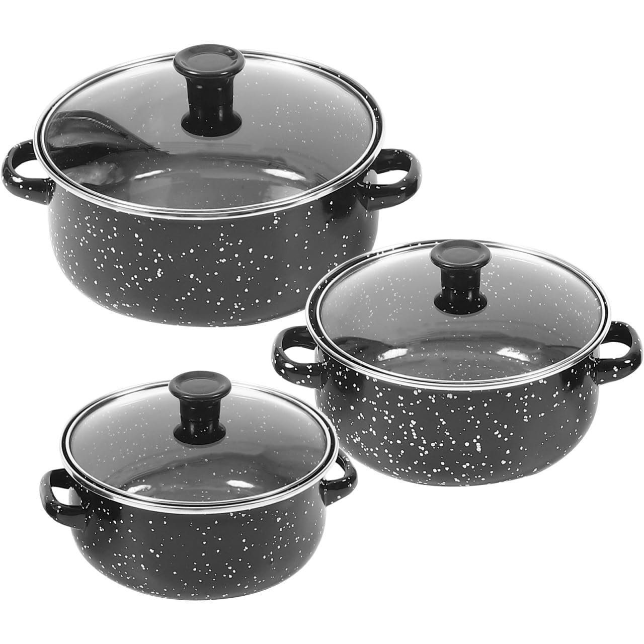 Casseroles émaillées faciles à nettoyer avec double poignée pour cuisson performante