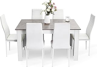 Dining Table and Chairs Set 6, Dining Room Sets High Back Fa