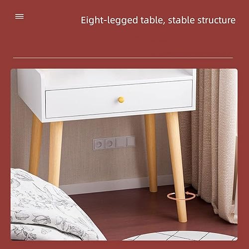 Miniatura 7 de Aeumruch Tocador simple con espejo y cajones, mesa de tocador para dormitorio, adecuada para apartamentos pequeños