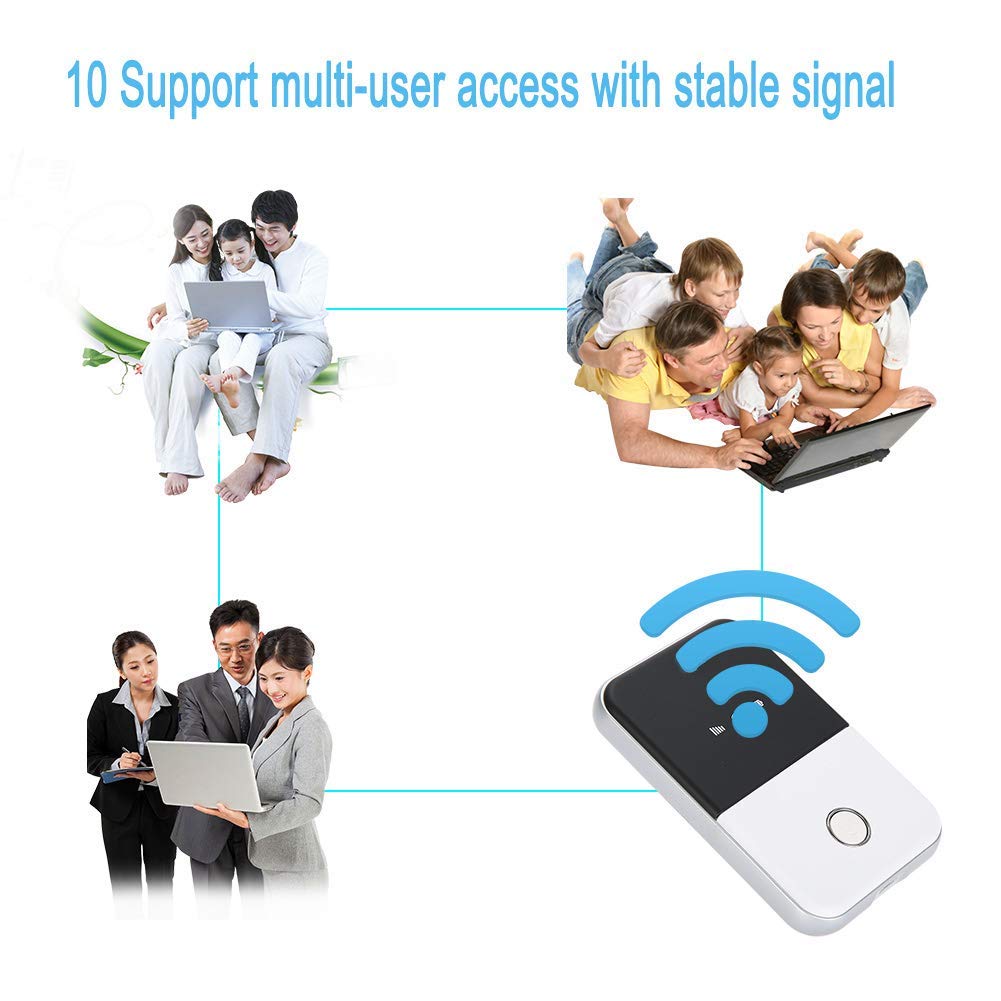 Router WiFi Portátil 4G - Punto De Acceso Móvil, Compatible Con Tarjeta SIM, Batería De Larga Duración, Para Viajes