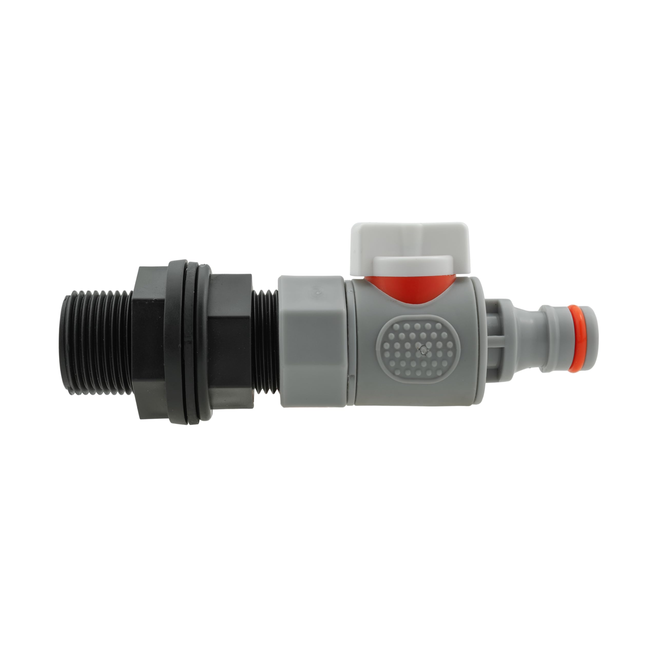 Water Butt/rain Barrel/Tank Outlet Adaptor 3/4" bsp (26mm Hole) +Flow Control Valve+Universal Hose Connector