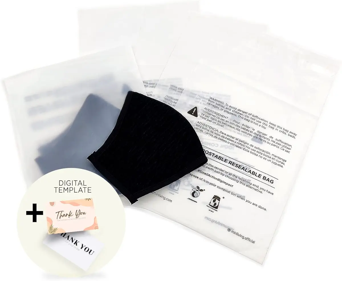 Eco Friendly Clear Bags, S size 85 Pcs 6 x 9 Inch, Self Seal Cello Frosted Resealable Compostable Shipping Clothing bag for Packaging, Clothes Shirts Cello bags, minliving (S, 85 Pack)