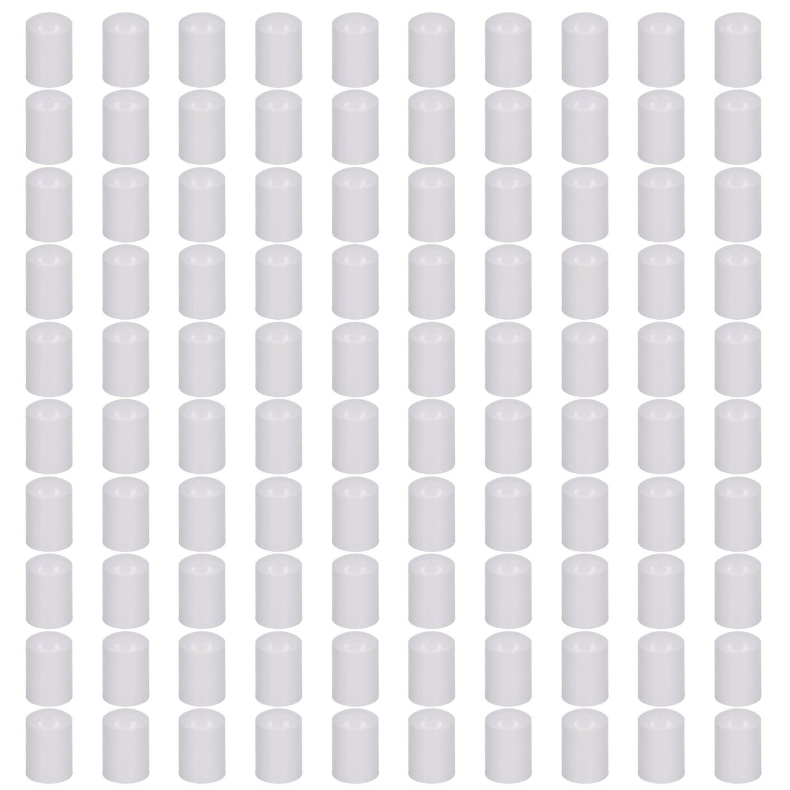 Lybunair 100PCS Engineering Plastic Rod End Caps Terminal Rod Bearing Tube Protectors for Electronic Fence System White (21mm)