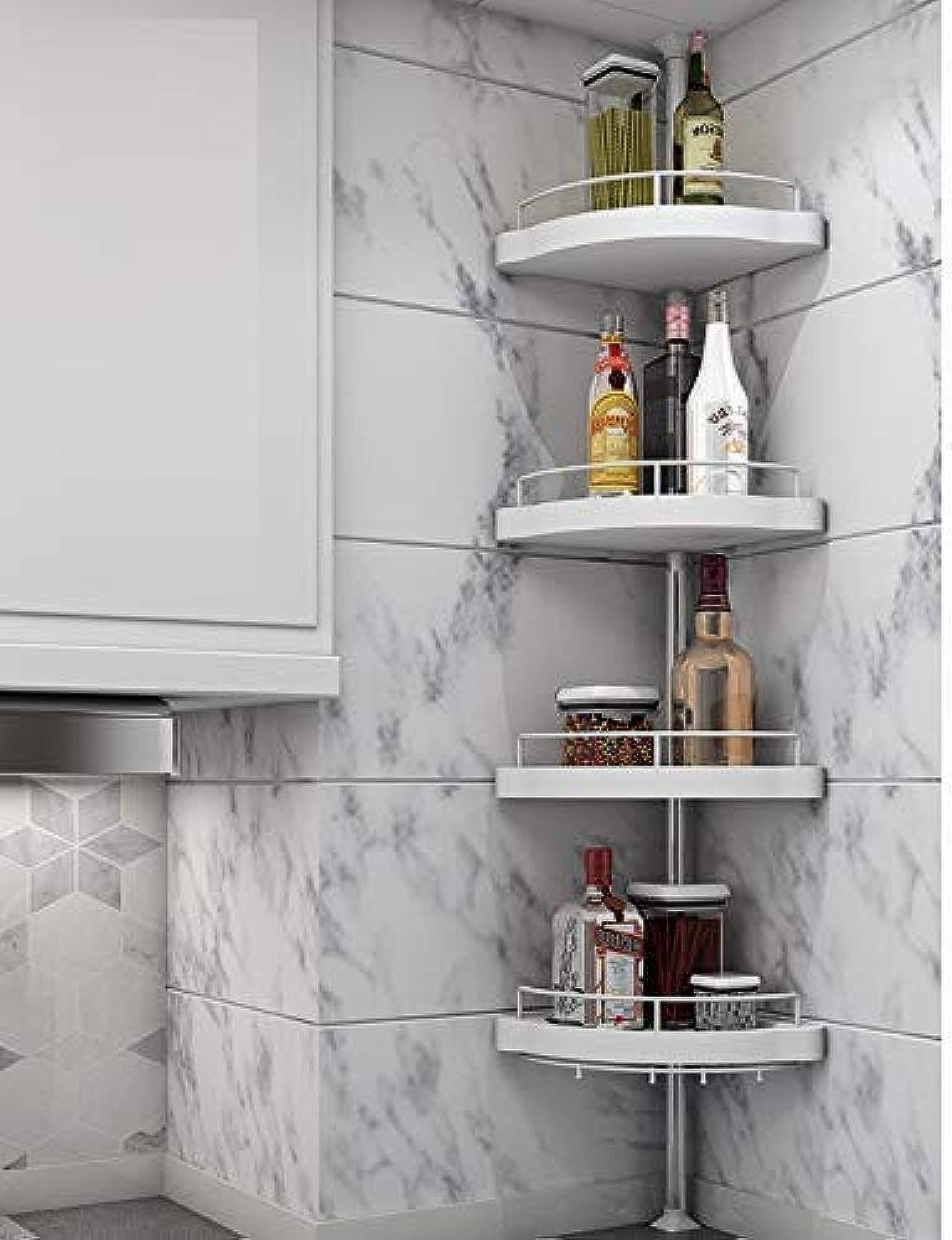 WLXCQT Free Punch Top Stand Bathroom Bathroom Rack Wall Hanging Toilet Toilet Shelf Sewing Organizer 4 Layer Storage Tray (Applicable Washing Table/Kitchen)