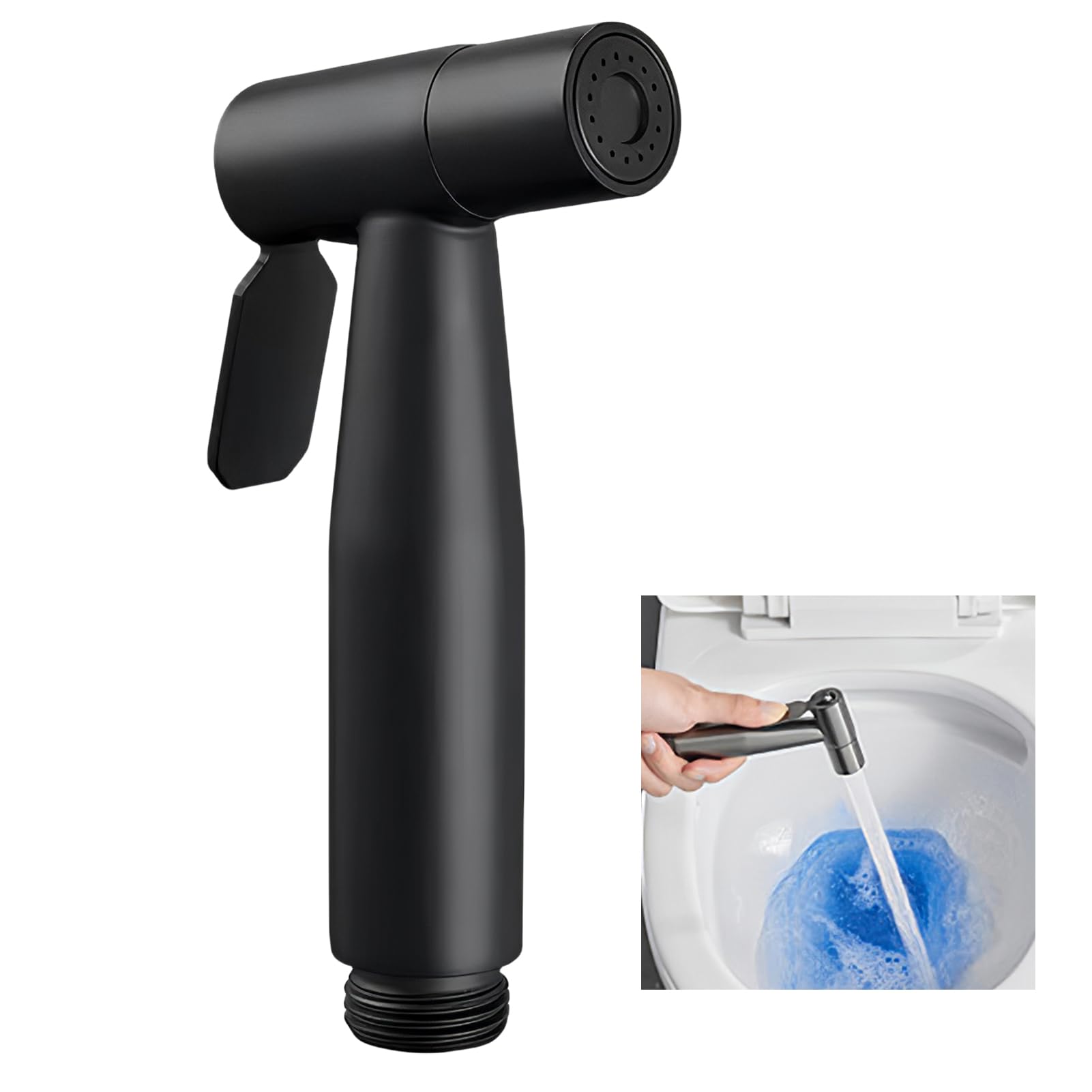Bidé Handbrause acero inoxidable, G1/2 WC cabeza de ducha, ahorro de agua, higiene personal, negro